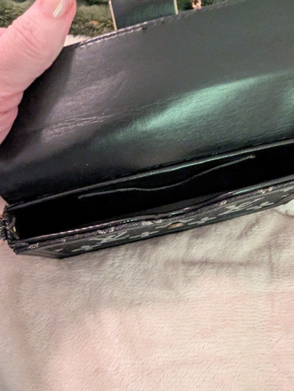 Louis Vuitton Black Monogram Denim Chain Crossbody - Picture 2 of 2